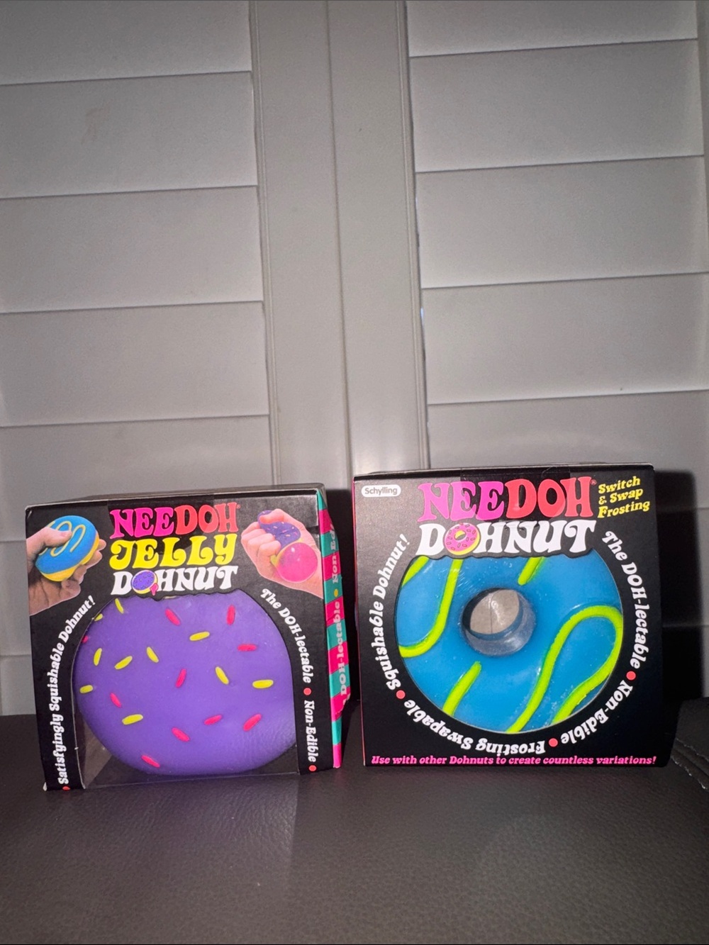 Needoh Jelly Dohnut & Blue Dohnut  Squishy Toy - Purple & Blue Frosting 🍩🍩